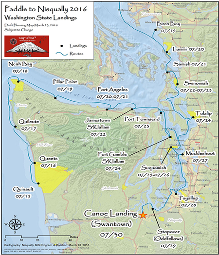 Paddle to Nisqually map